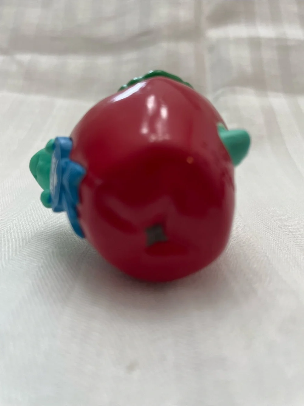 Teacher Hallmark Keepsake Apple Ornament with Green Frog and Blue Ribbon